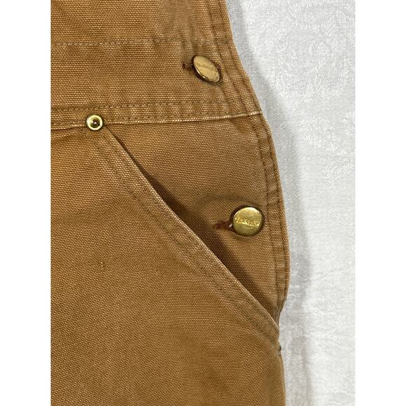 Vintage Carhartt Overalls 38x30 Tan Duck Canvas USA Union Made 6FB Double Knee - Picture 5 of 11